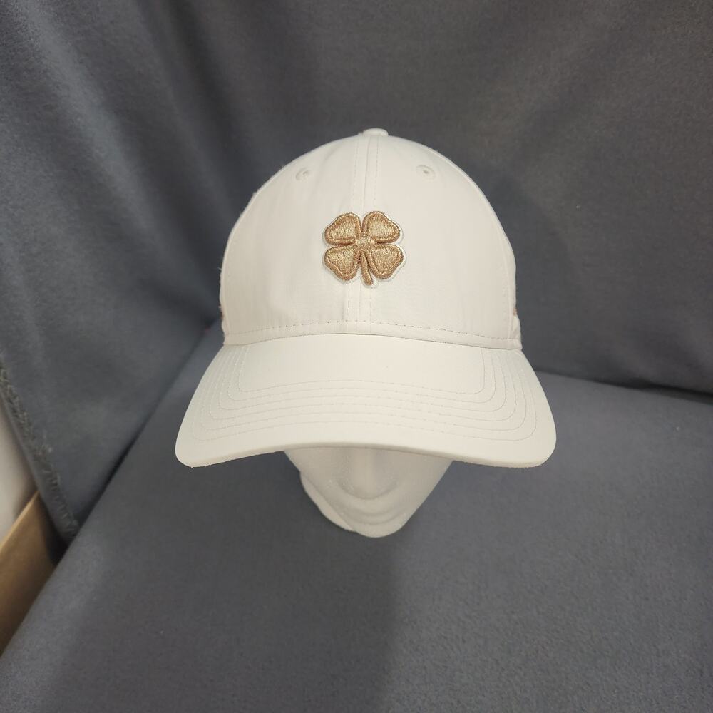 Black Clover Topgolf Hat White Adjustable Golf Cap Live Lucky Performance